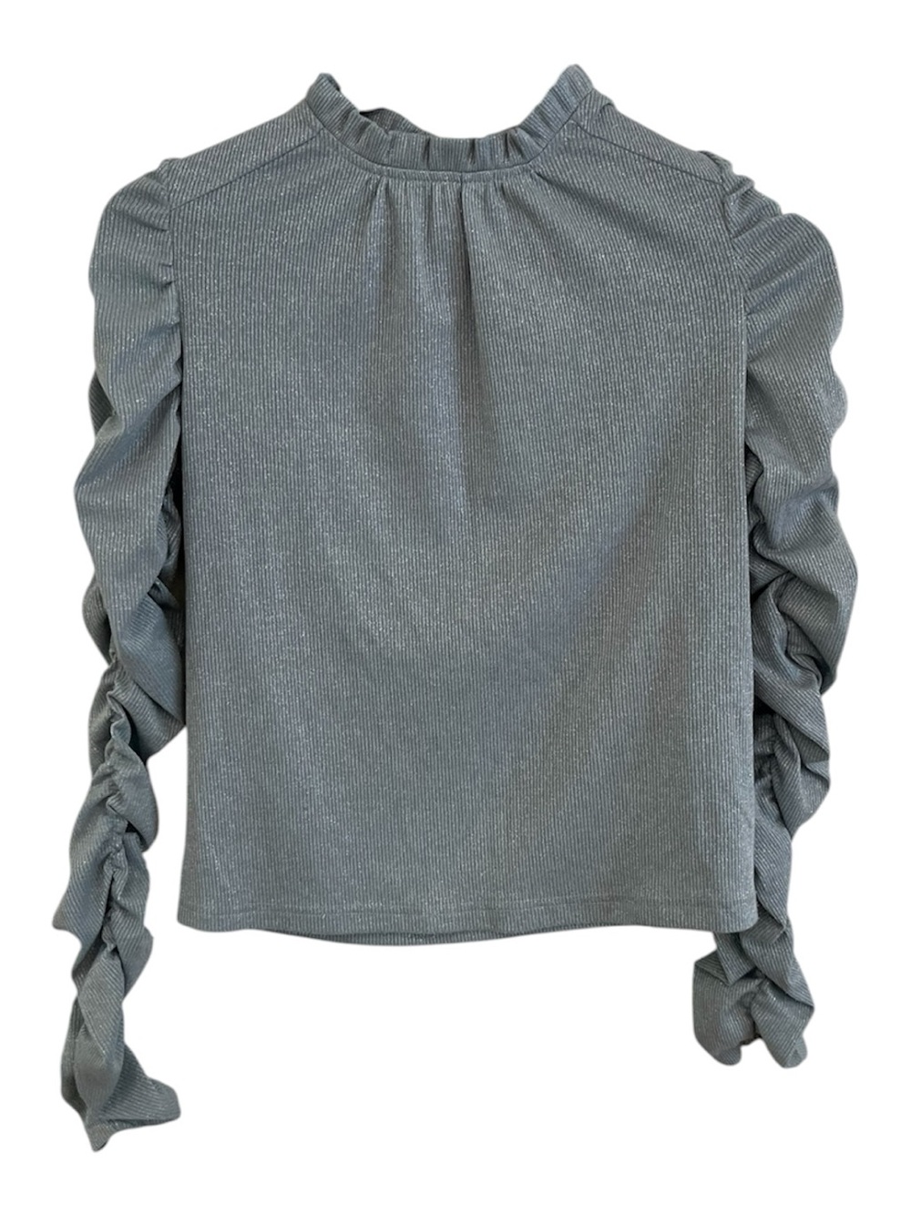 Walter Baker Metallic blue Ruffle-Sleeve Blouse